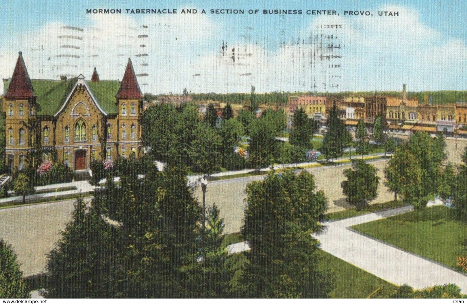 MORMON TABERNACLE AND A SECTION OF BUSINESS CENTER , PROVO, UTAH - Provo