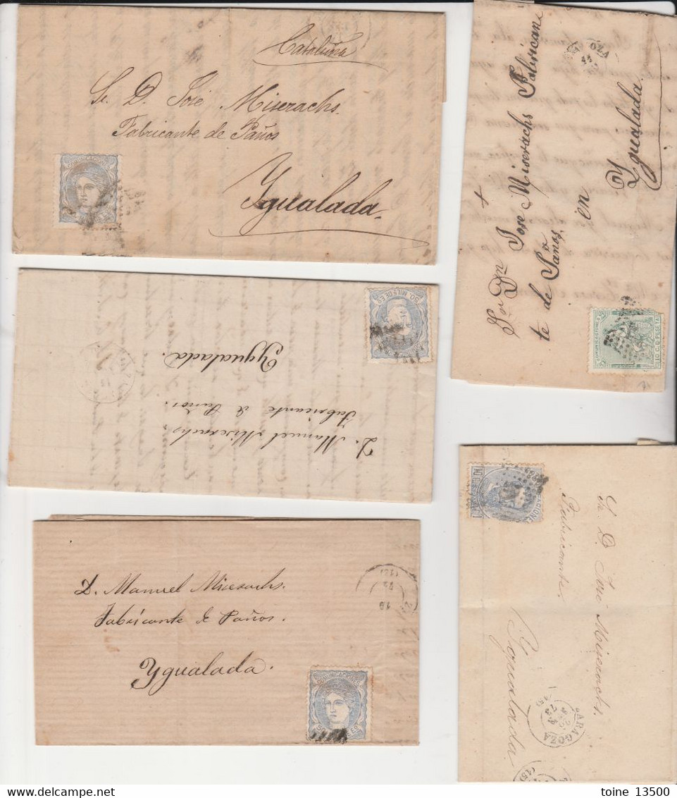 ESPAGNE -  Lot De 5 Lettres à Voir 2 Scans - Briefe U. Dokumente