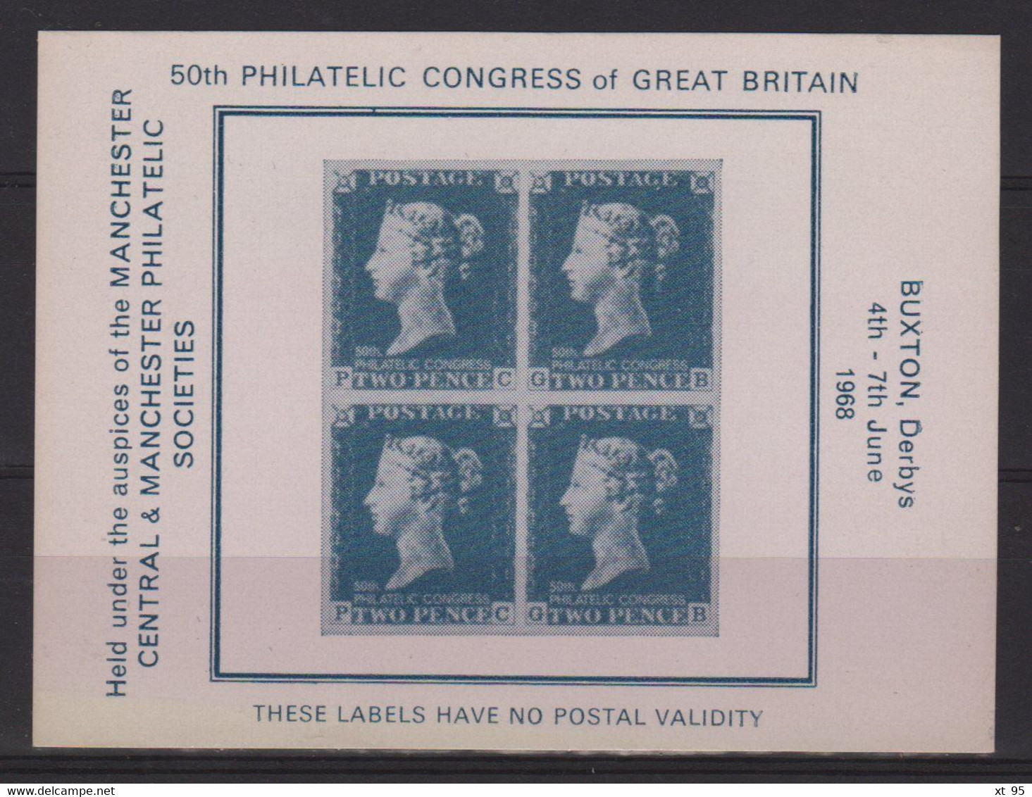 Vignette - 50th Philatelic Congress Of Great Britain - Buxton - Timbre Sur Timbre - Werbemarken, Vignetten