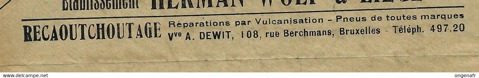 Env. Chèques Postaux: Automobile - Cars - Pneus - Caoutchouc - Pièces Détachés - Obl. 30/11/27 - Zonder Portkosten