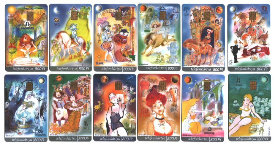 Hungary - Zodiac Set - Horoscope - 12 Cards - ONLY 400 Complete Sets MADE!! Xy113 - Zodiac