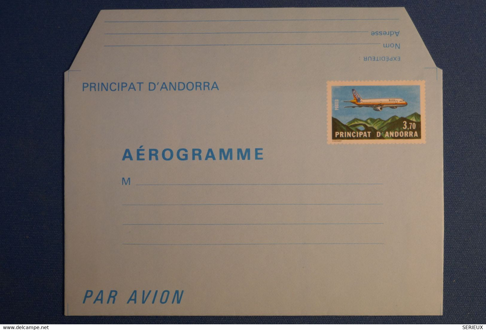 P1 ANDORRE BELLE LETTRE AEROGRAMME ASSEZ RARE 1987 NON VOYAGEE NEUVE 3.70 - Correo Aéreo