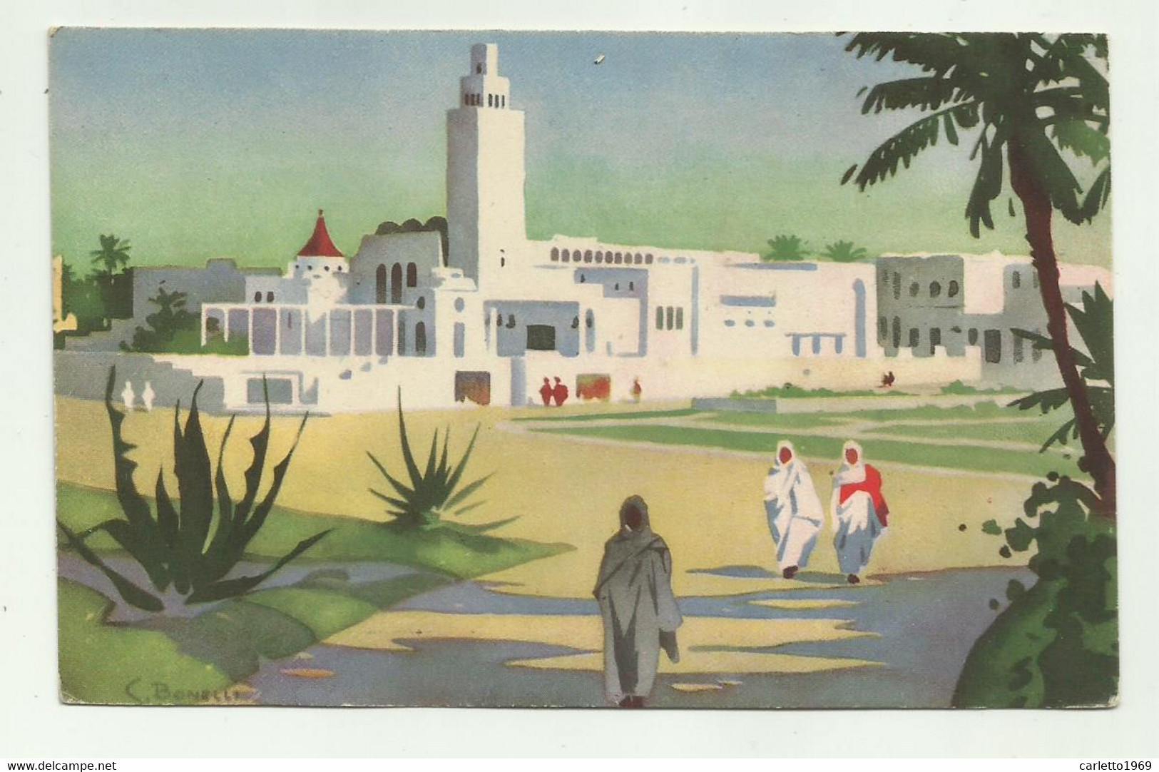 TRIPOLI - ALBERGO UADDAN - ILLUSTRATA S.BONELLI - NV  FP - Libya