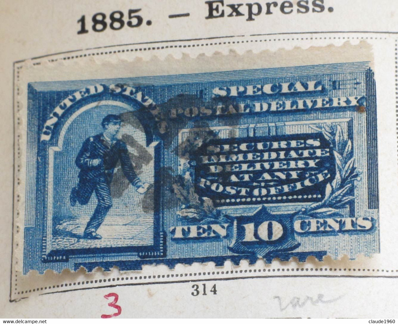 Etats Unis 1885 Express Yvert 3 - Telégrafo