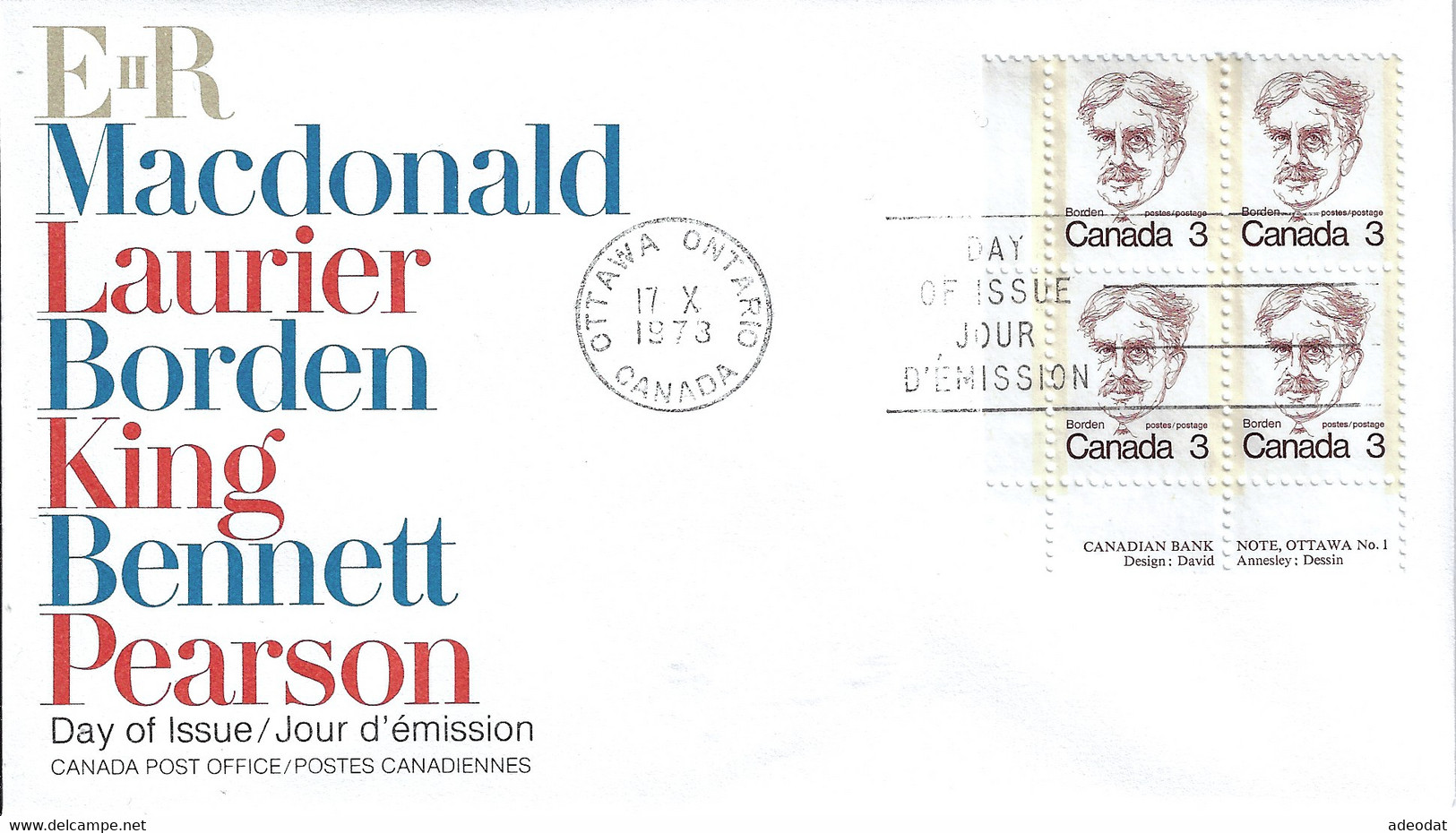 CANADA 1972 7 FDCs SCOTT 586-593 CBs - 1971-1980