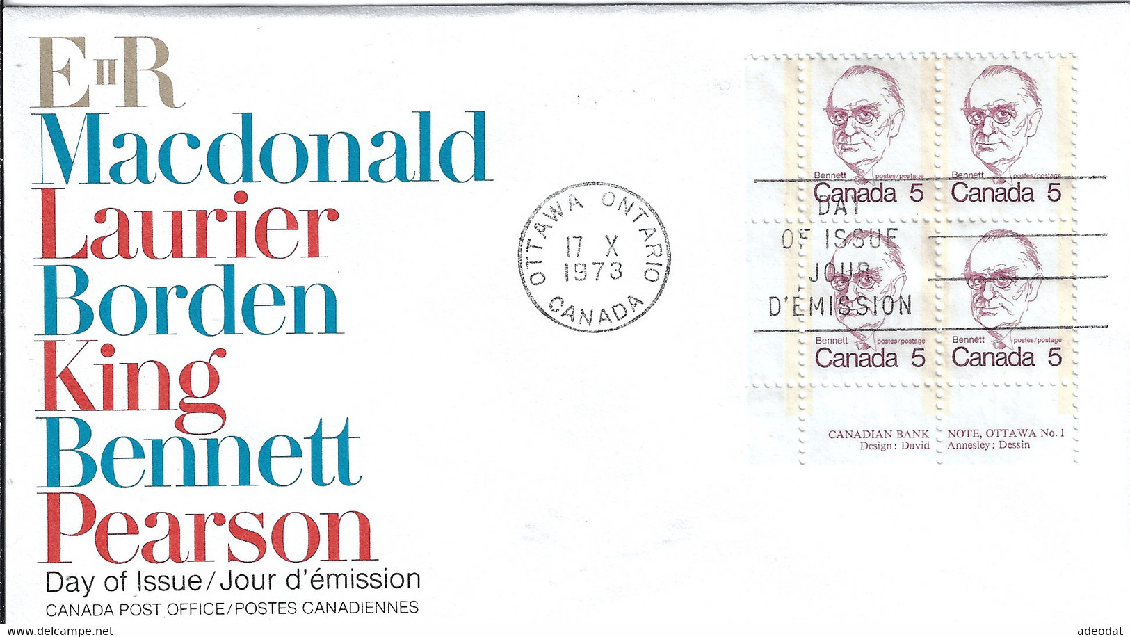 CANADA 1972 7 FDCs SCOTT 586-593 CBs - 1971-1980