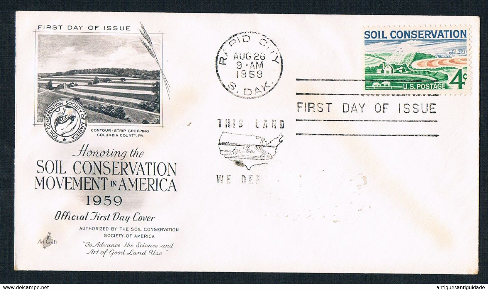 FDC -1959 - Rapid City - Honoring The Soil Conservation Movement In America - 1951-1960