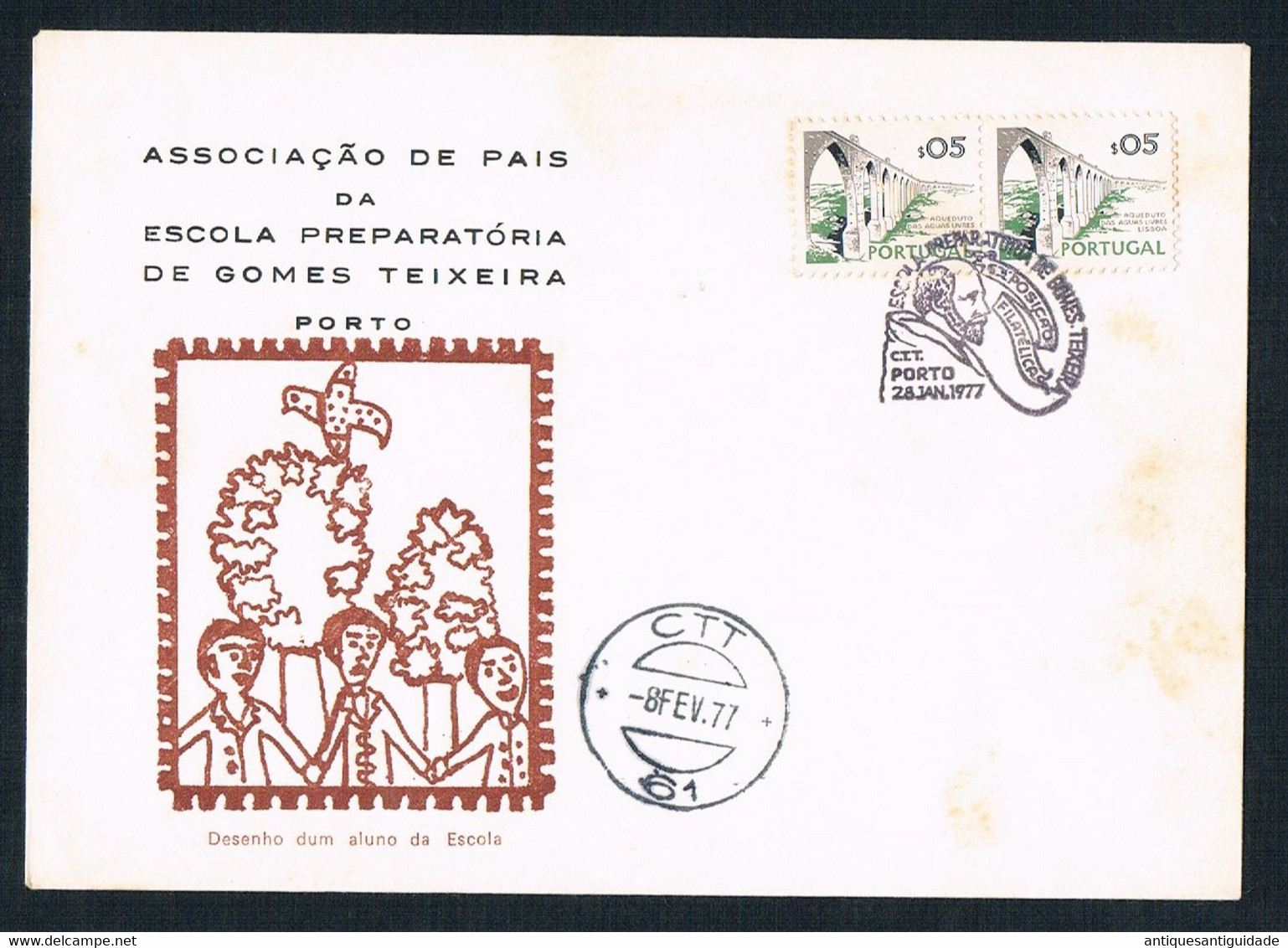 FDC - 1977 - Portugal - Porto - Associação De Pais Da Escola Preparatória De Gomes Teixeira $05 - FDC