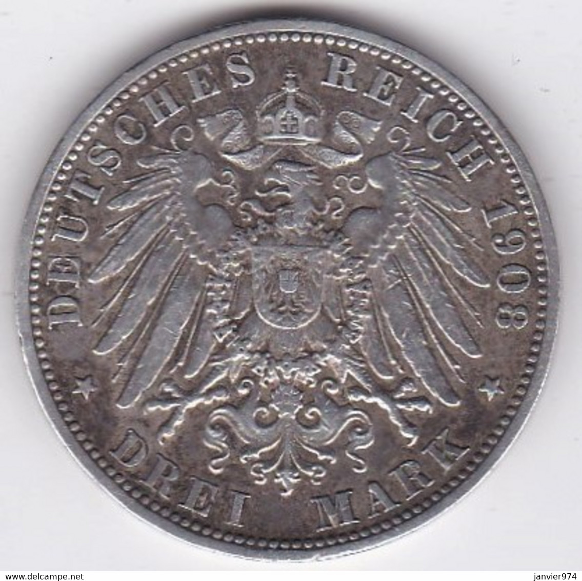 Bayern – Bavière . 3 Mark 1908 D , Otto , En Argent, KM# 996 - 2, 3 & 5 Mark Silber