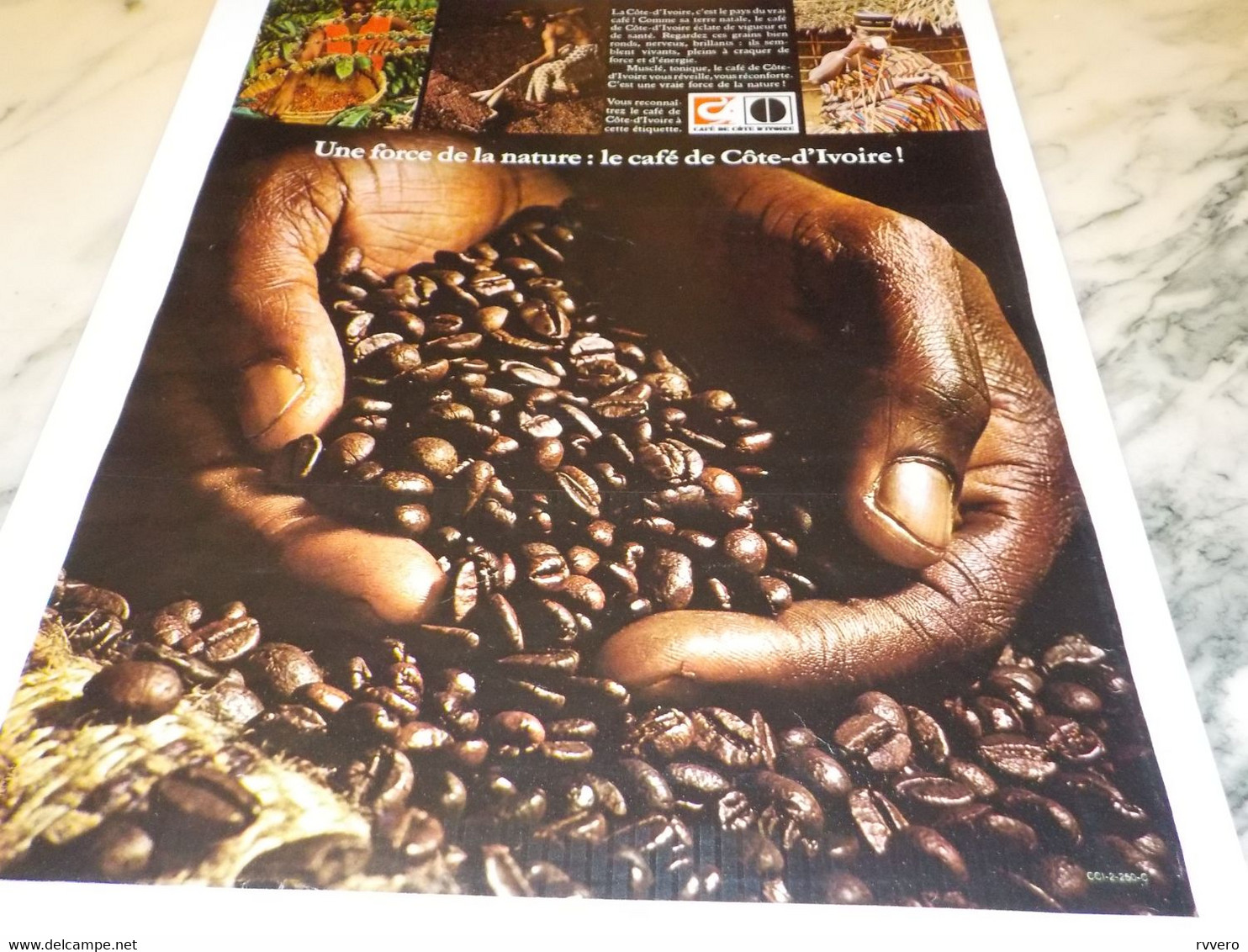ANCIENNE PUBLICITE CAFE COTE D IVOIRE 1970 - Poster & Plakate
