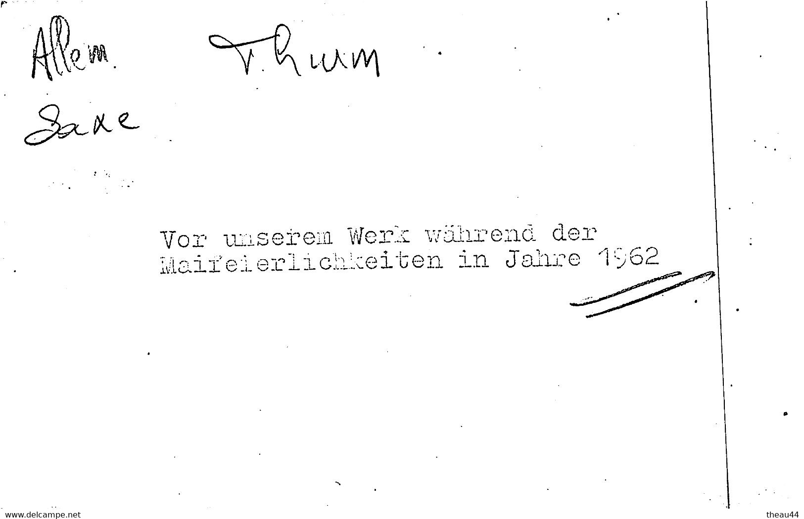 ALLEMAGNE - THURM - THUM  - Cliché D'une Cérémonie Officielle En 1962 Dans La Cour D'une Usine - Voir Description - Thum
