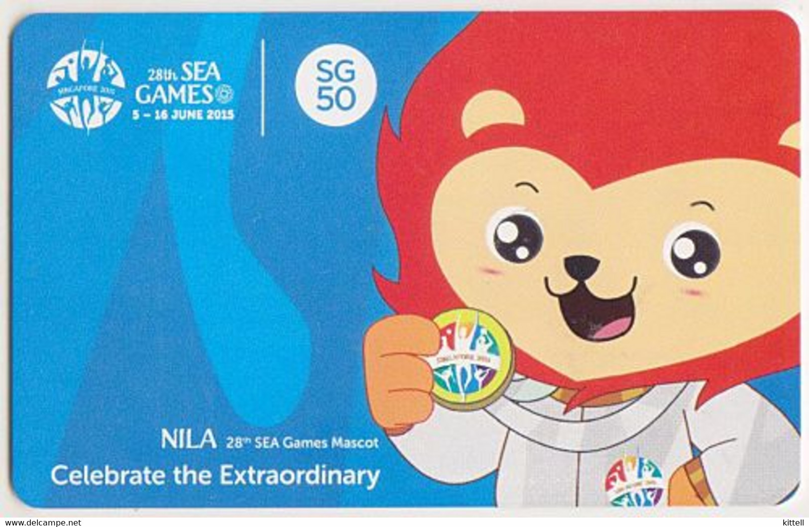 Singapore Travel Transport Card Subway Train Bus Ticket Ezlink Unused SEA Ganes 2015 Mascot Lion - Wereld