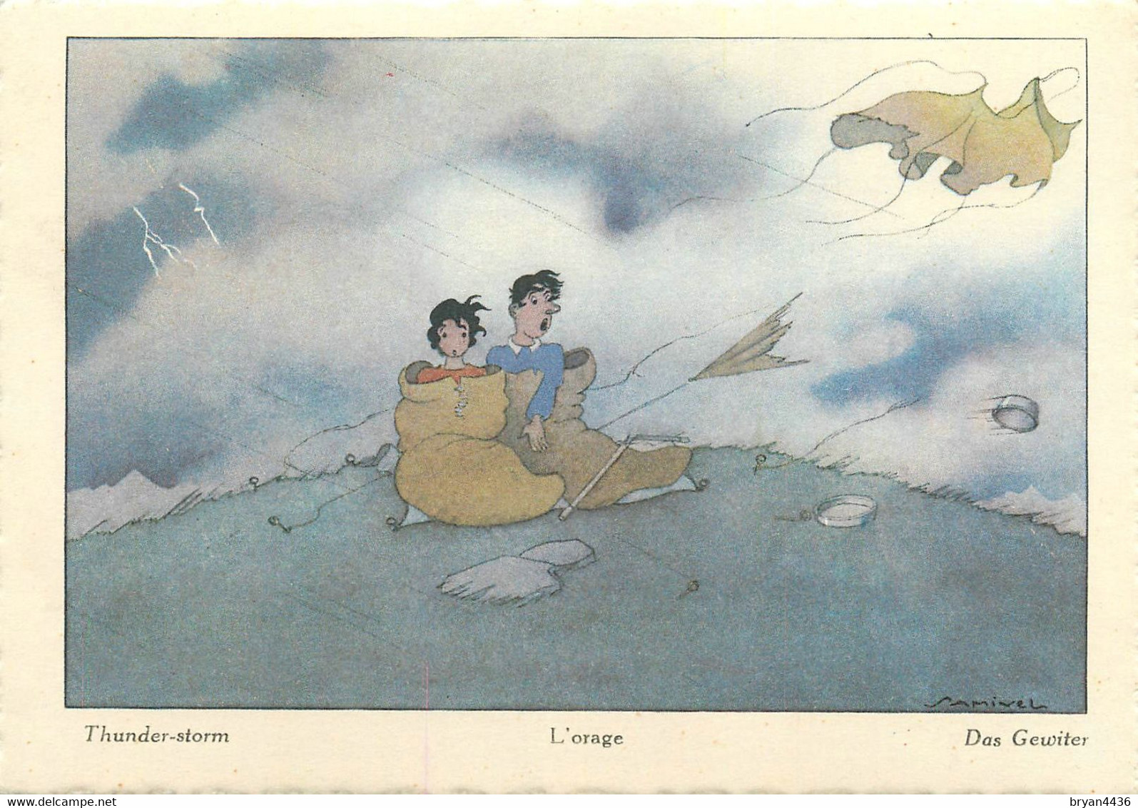 SAMIVEL - ILLUSTRATEUR - "L'ORAGE" - POSTCARD - TRES BON ETAT. - Samivel