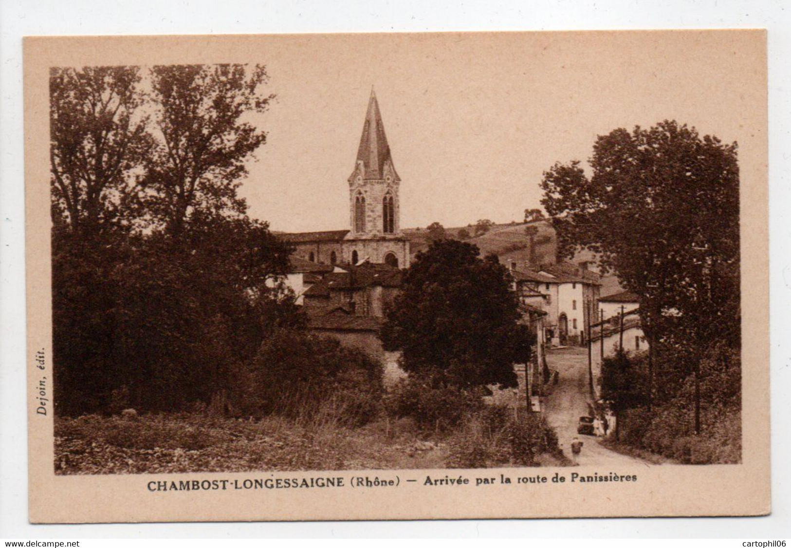 - CPA CHAMBOST-LONGESSAIGNE (69) - Arrivée Par La Route De Panissières - Edition Dejoin - - Andere & Zonder Classificatie