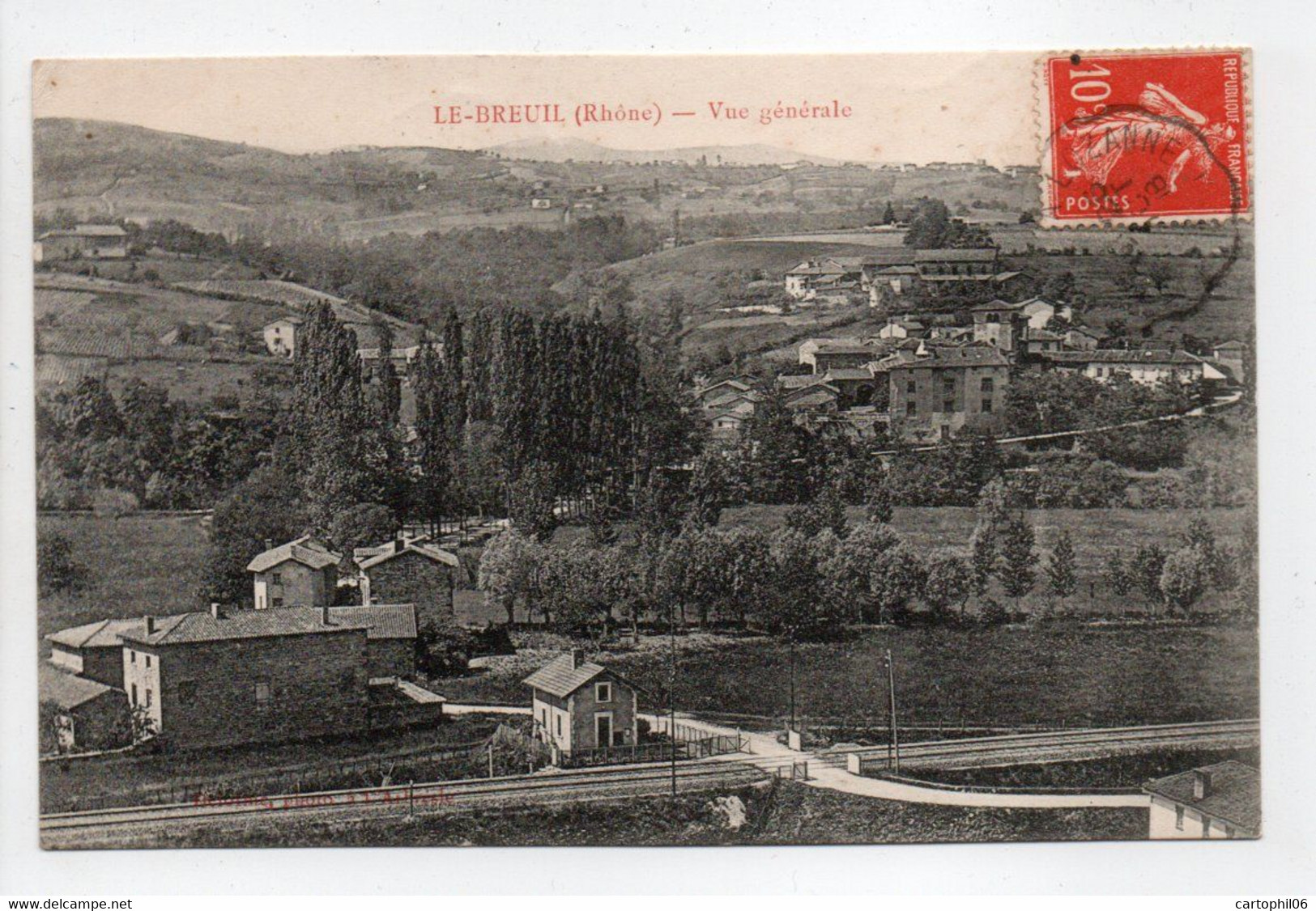 - CPA LE BREUIL (69) - Vue Générale 1908 - Photo Delorme - - Andere & Zonder Classificatie