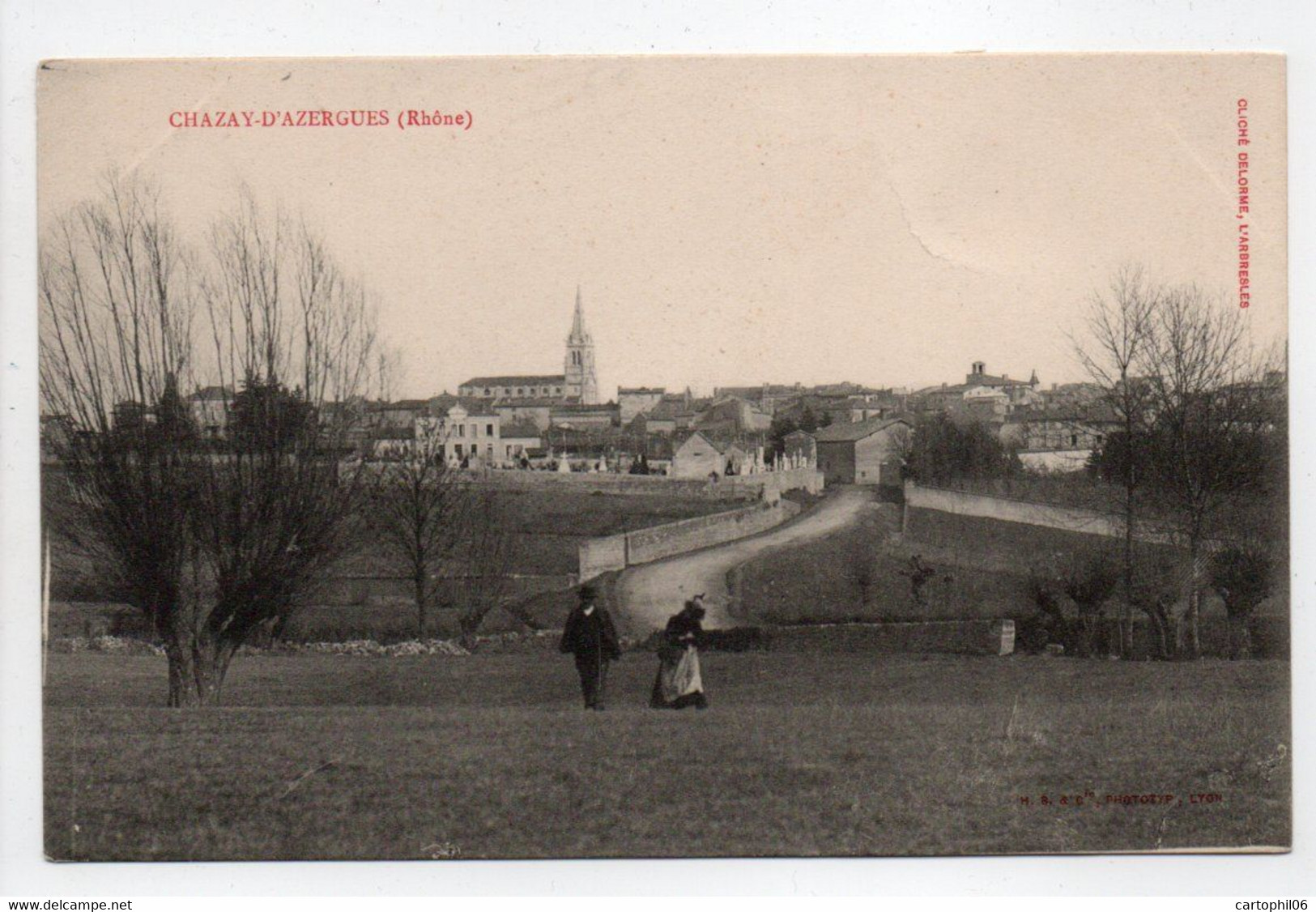 - CPA CHAZAY-D'AZERGUES (69) - Vue Générale - Photo Delorme - - Andere & Zonder Classificatie