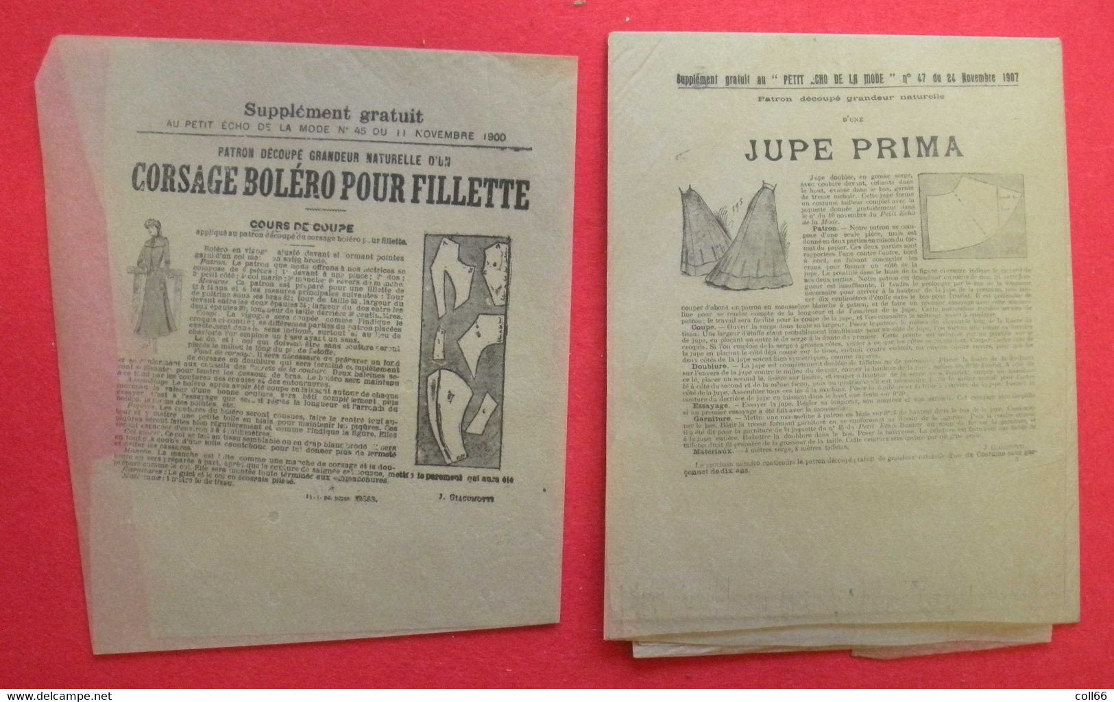 10 Patrons 1900 Supplément Au Petit écho De La Mode Papier De Soie Costume Quartier-Maître Jupe Cody Etc.. - Patterns