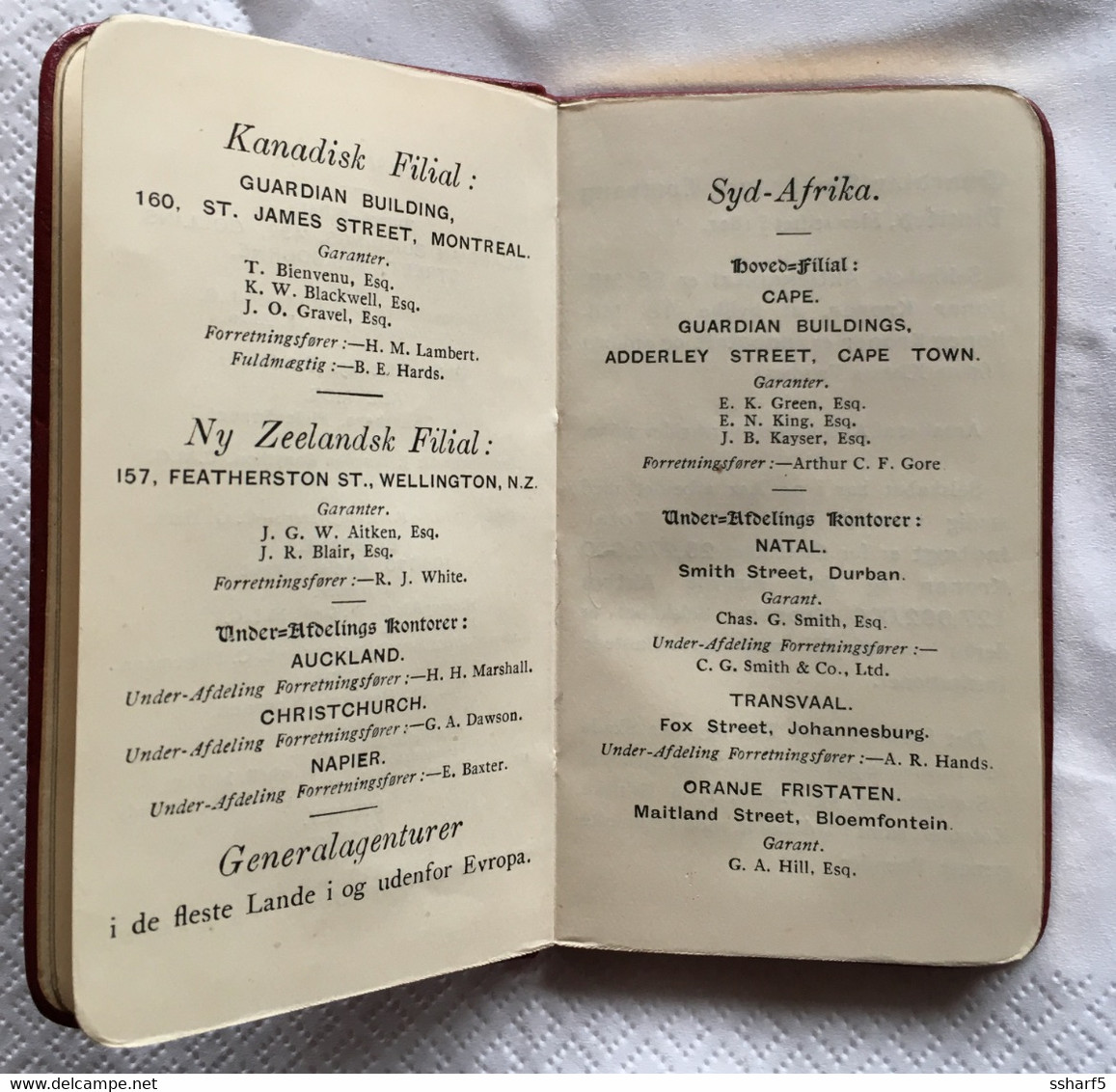 CALENDRIER ALMANAK ALMANACH Guardian Assurance Co. Danish Edition 1915 -- 7x11 cm Pristine condition