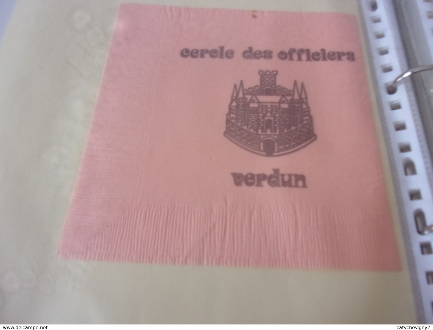 SERVIETTE PUBLICITAIRE  CERCLE  DES OFFICIERS VERDUN - Tovaglioli Bar-caffè-ristoranti