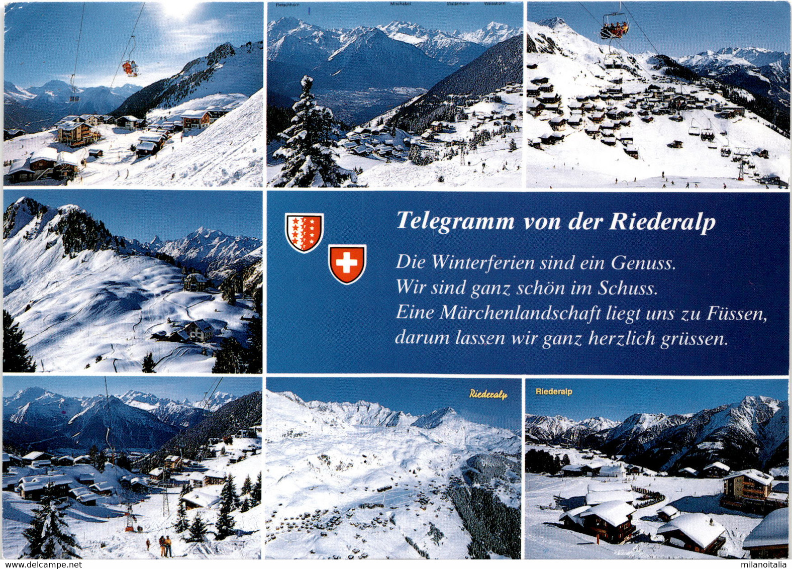 Telegramm Von Der Riederalp - 7 Bilder (44657) * 16. 3. 1995 - Riederalp