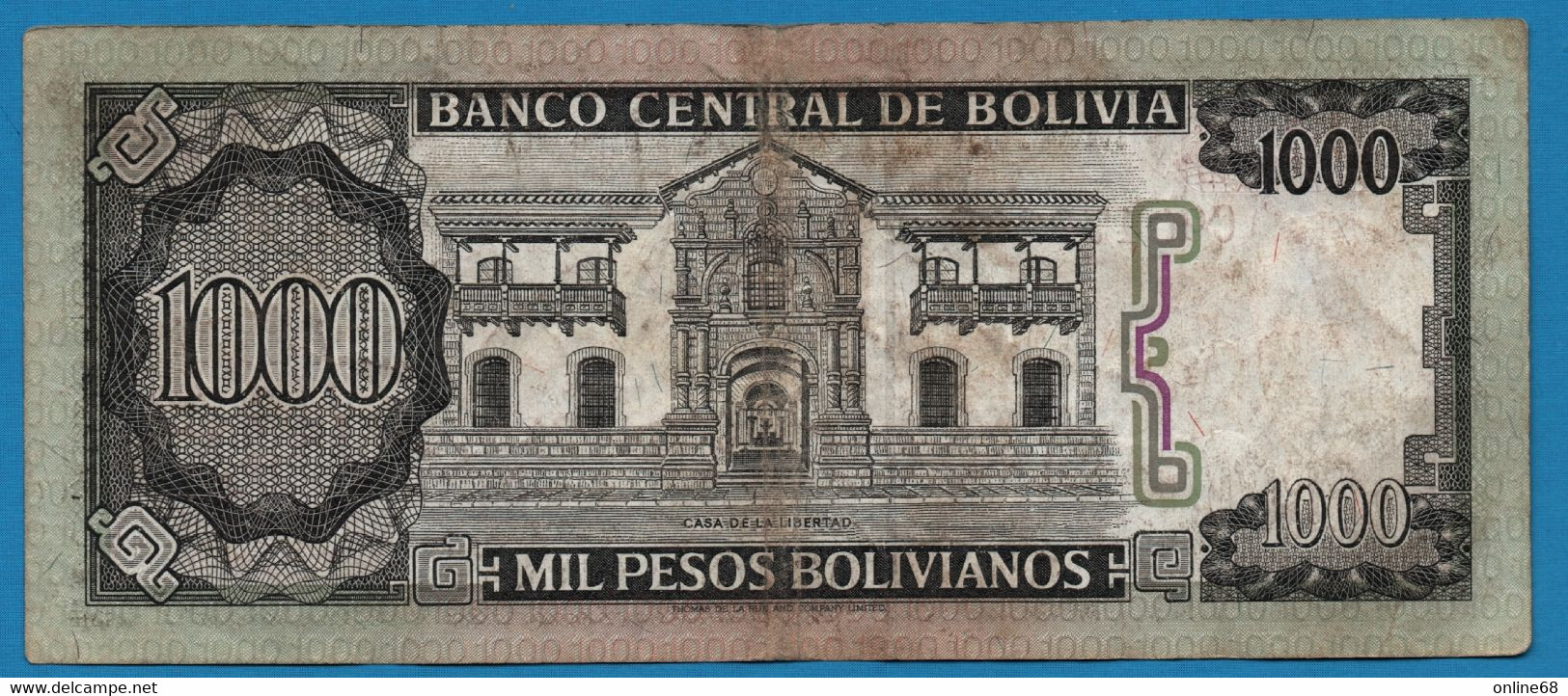 BOLIVIA 1.000 Pesos Bolivianos D.25.06.1982 # C00479207 P# 167 - Bolivie