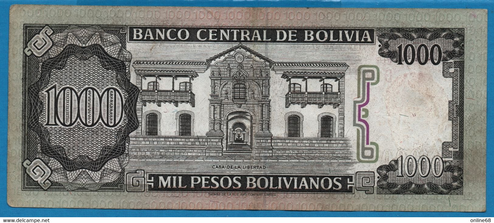 BOLIVIA 1.000 Pesos Bolivianos D.25.06.1982 # D17683343 P# 167 - Bolivie