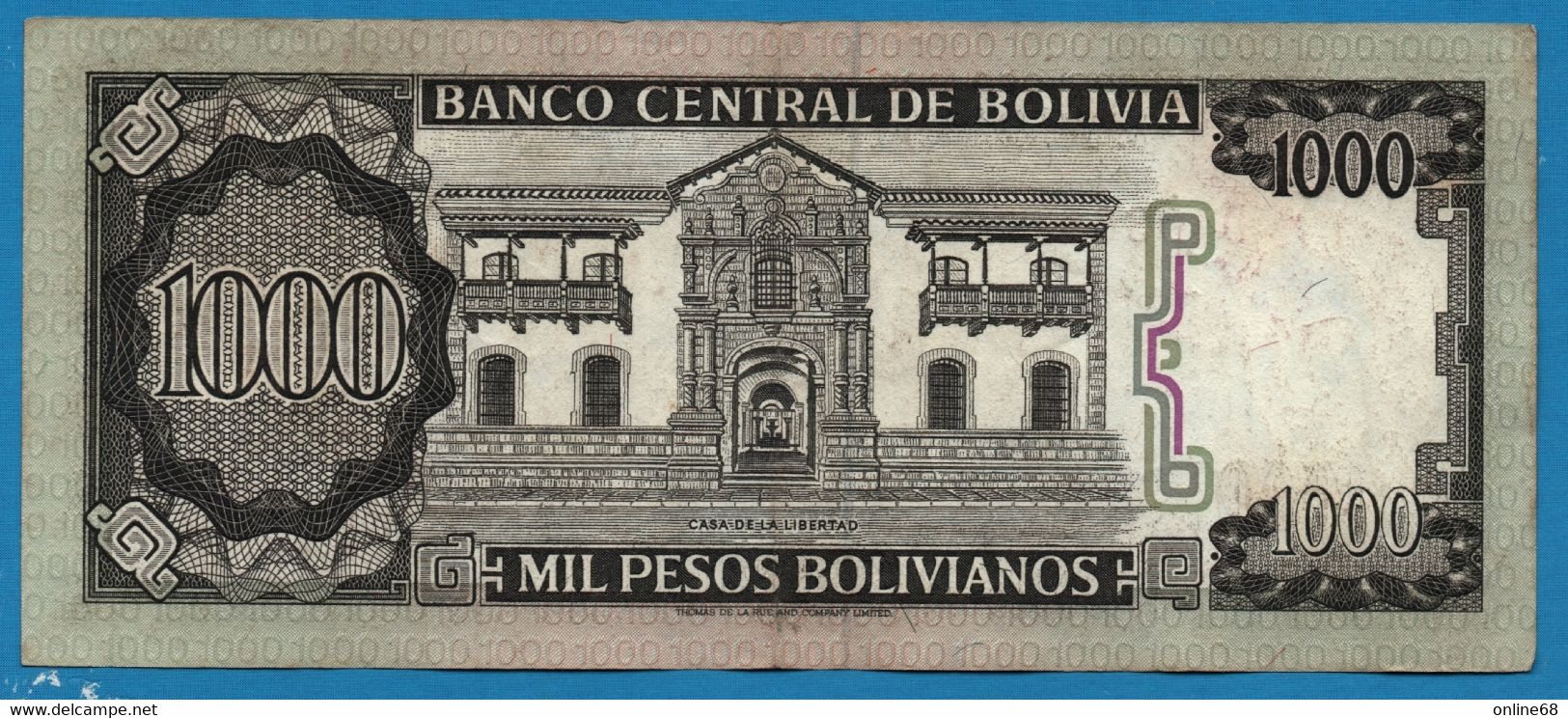 BOLIVIA 1.000 Pesos Bolivianos D.25.06.1982 # D40361153 P# 167 - Bolivie