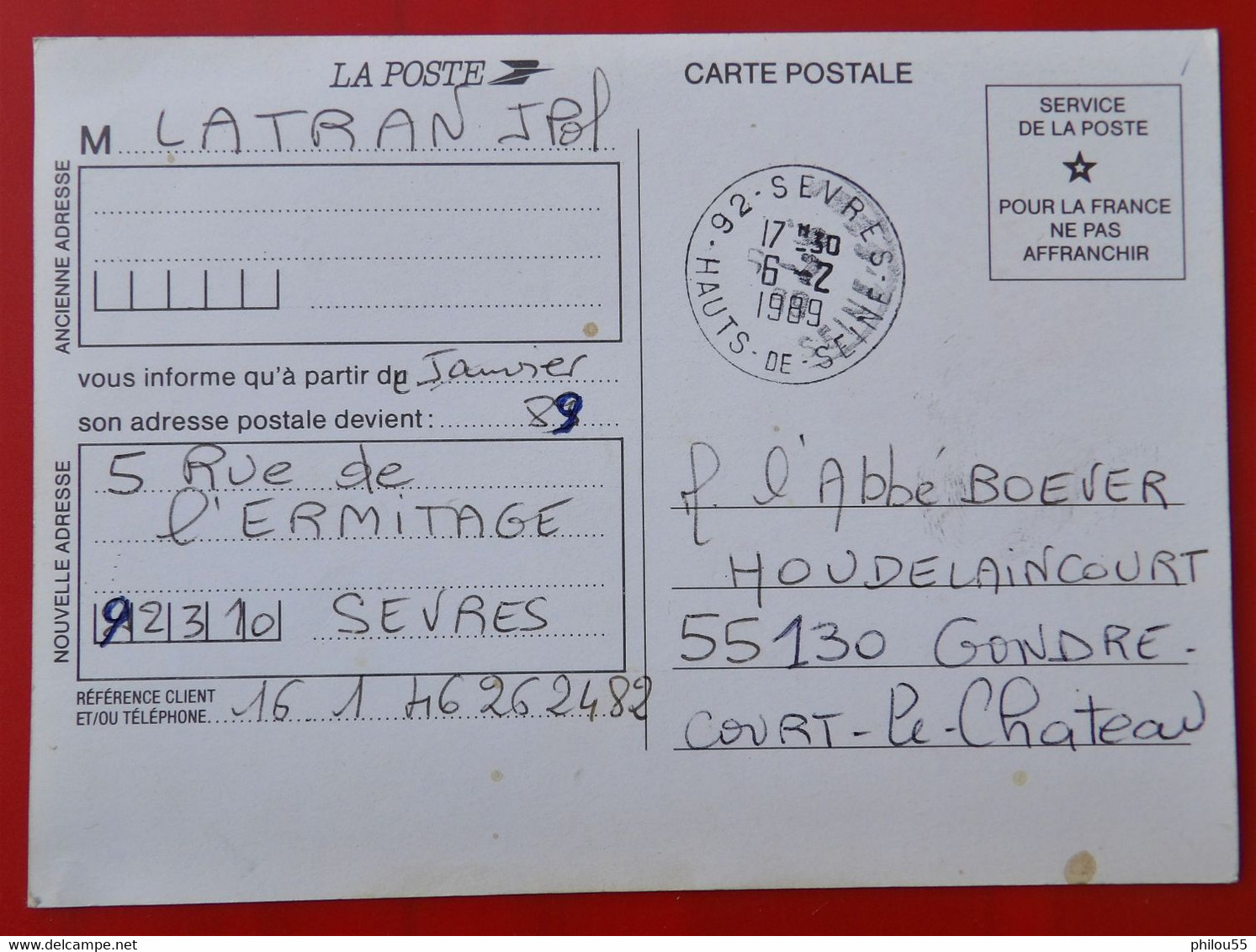 Lot De 3 Cpm 55  Changement D'Adresse LA POSTE Daguin Commercy - Postal Services