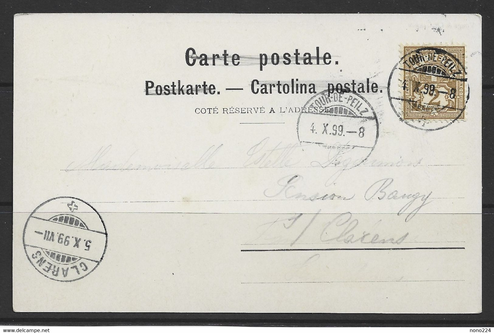 Carte P De 1899 ( Eglise De La Tour De Peilz ) - La Tour-de-Peilz