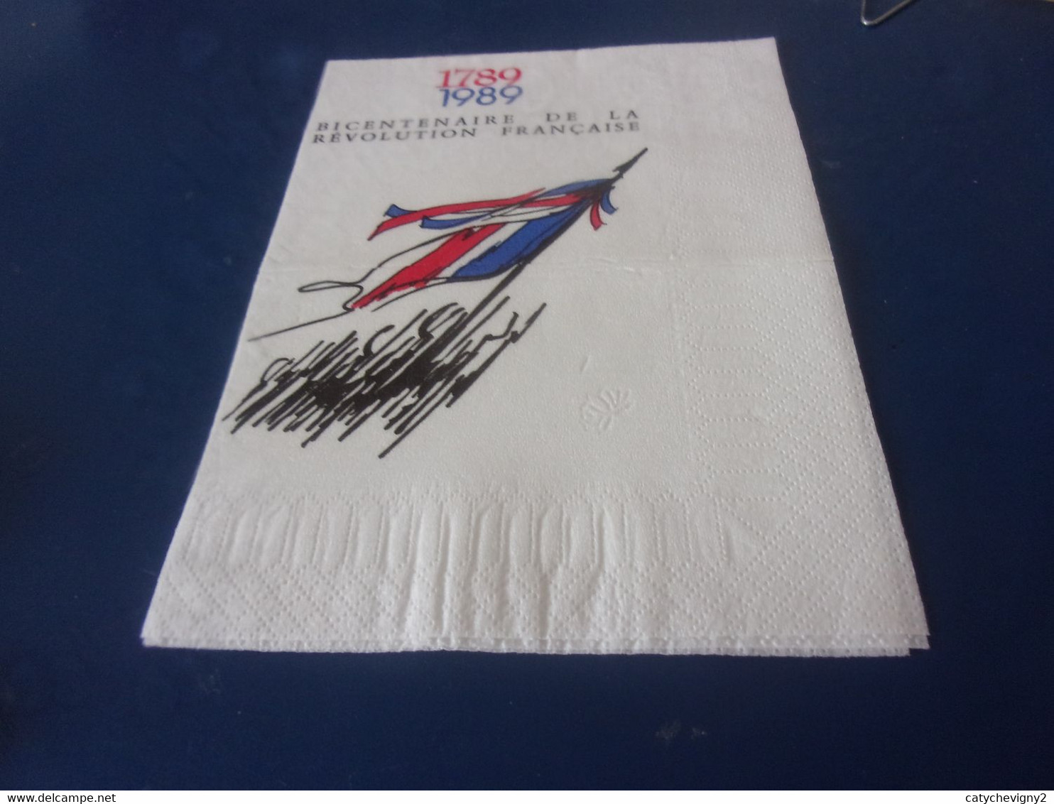 SERVIETTE PUBLICITAIRE  BICENTENAIRE DE LA REVOLUTION FRANCAISE  17 89 1989 - Company Logo Napkins