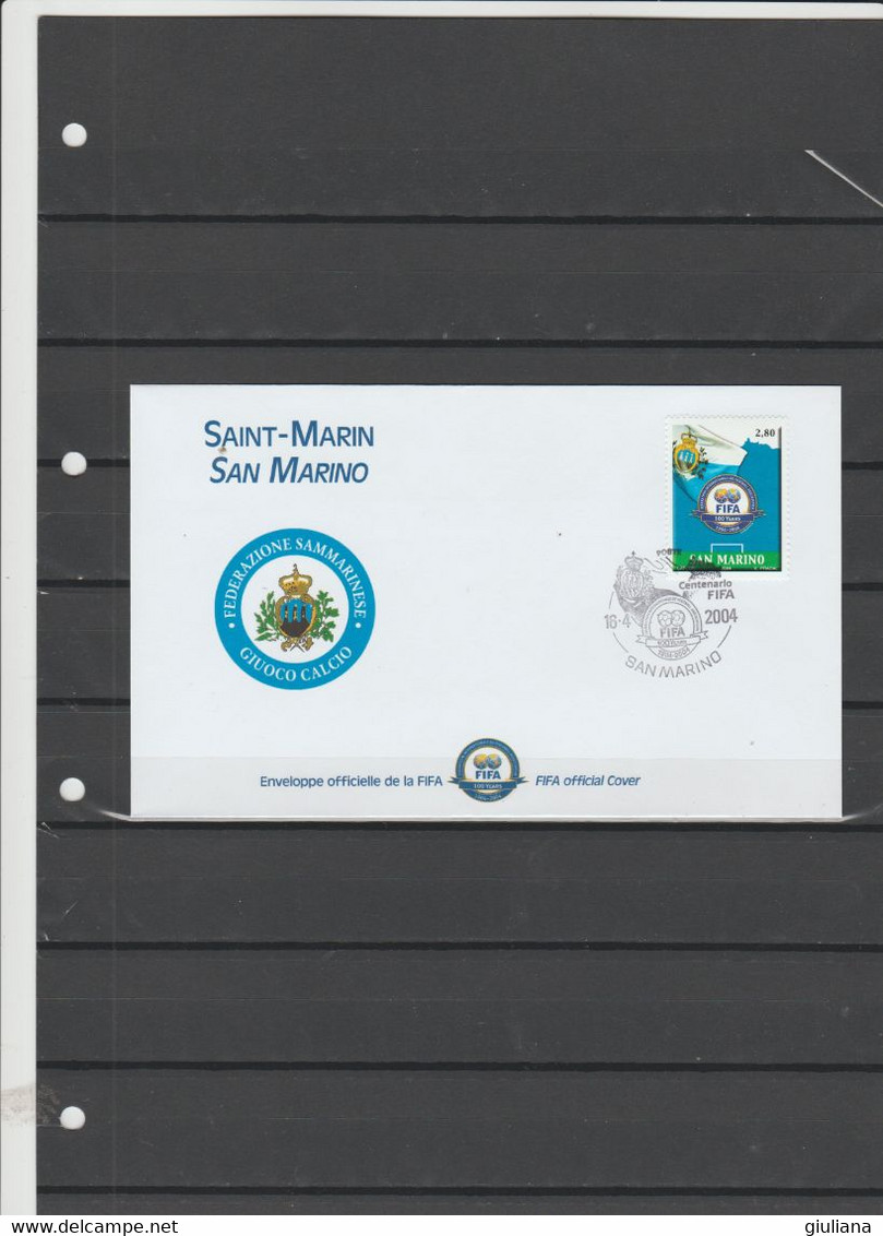 San Marino 2004 - FDC  Ufficiale   100 Anni FIFA - Autres & Non Classés