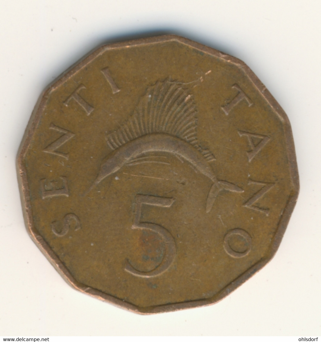 TANZANIA 1971: 5 Senti, RARE, KM 1 - Tanzanía