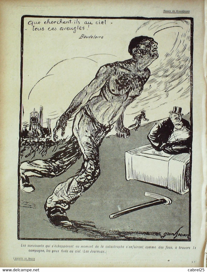 L'Assiette Au Beurre-1906-260-COURRIERES (62) CATASTROPHE MINES, BRANCARDIERS......GRANDJOUAN - 1900 - 1949