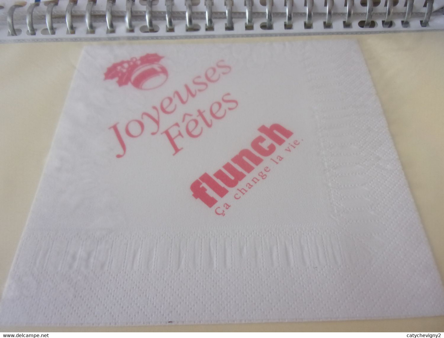 SERVIETTE PUBLICITAIRE FLUNCH JOYEUSES FETES - Serviettes Publicitaires