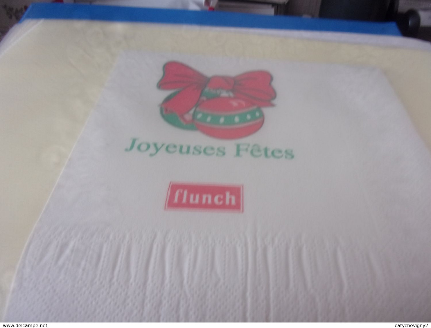 SERVIETTE PUBLICITAIRE FLUNCH JOYEUSES FETES - Serviettes Publicitaires