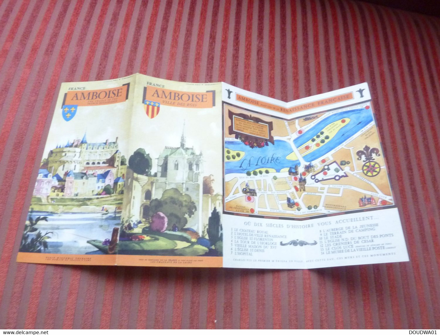 DEPLIANT TOURISTIQUE CHATEAUX AMBOISE   ANNEE 50 ILLUSTRE  JEAN-ADRIEN MERCIER - Tourism Brochures