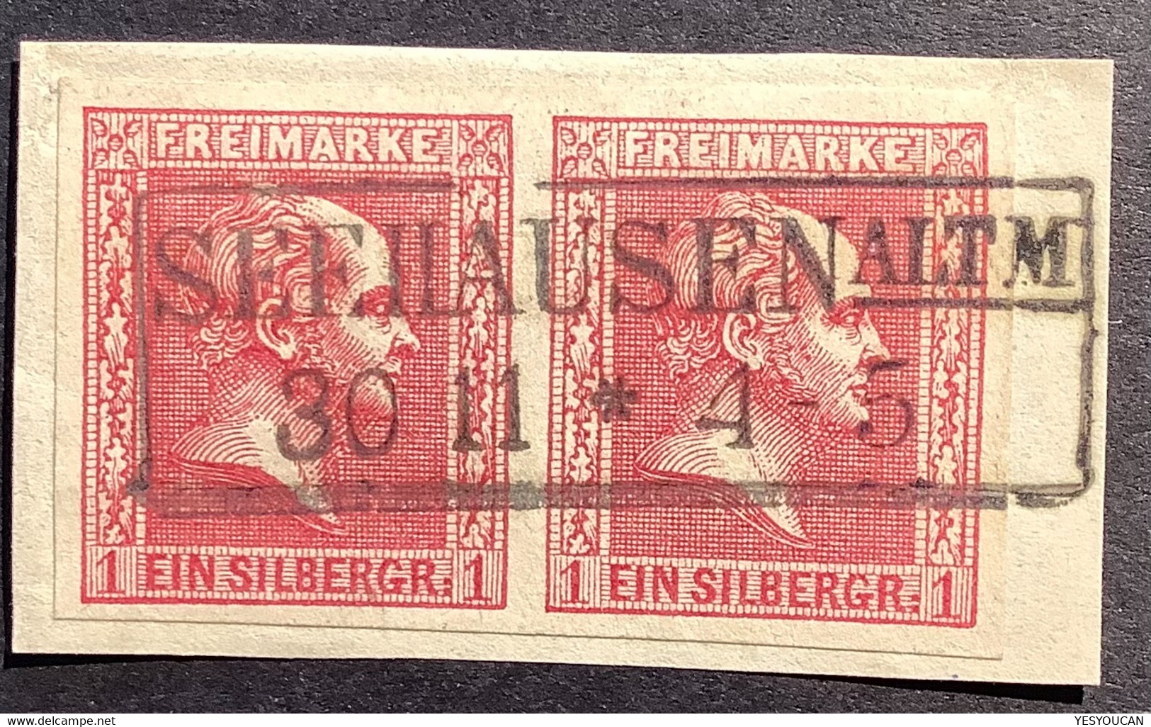 Preussen Mi. 10 B LUXUS-QUALITÄT Paar 1858 1 Sgr Stpl SEEHAUSEN ALTM (Sachsen Magdeburg Osterburg - Used