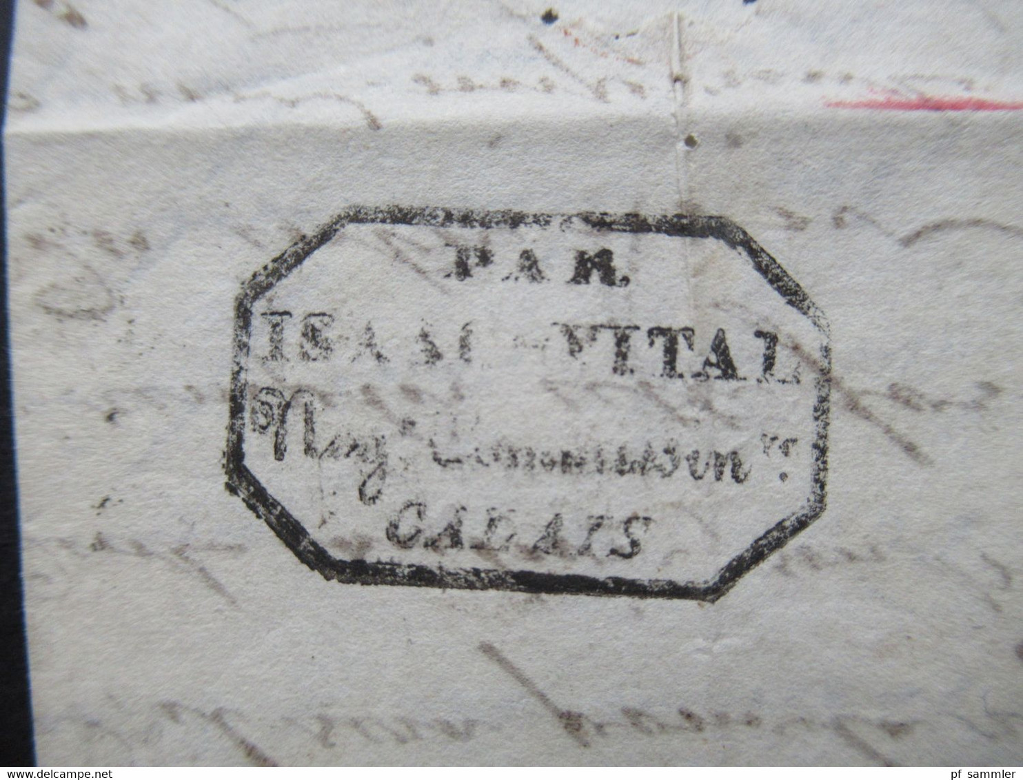 GB 13.11.1826 Forwarded Letter Via Calais Forwarder Par Isaak Vital Calais Faltbrief Mit Inhalt Stempel K1 29 Nov 1826 - ...-1840 Préphilatélie