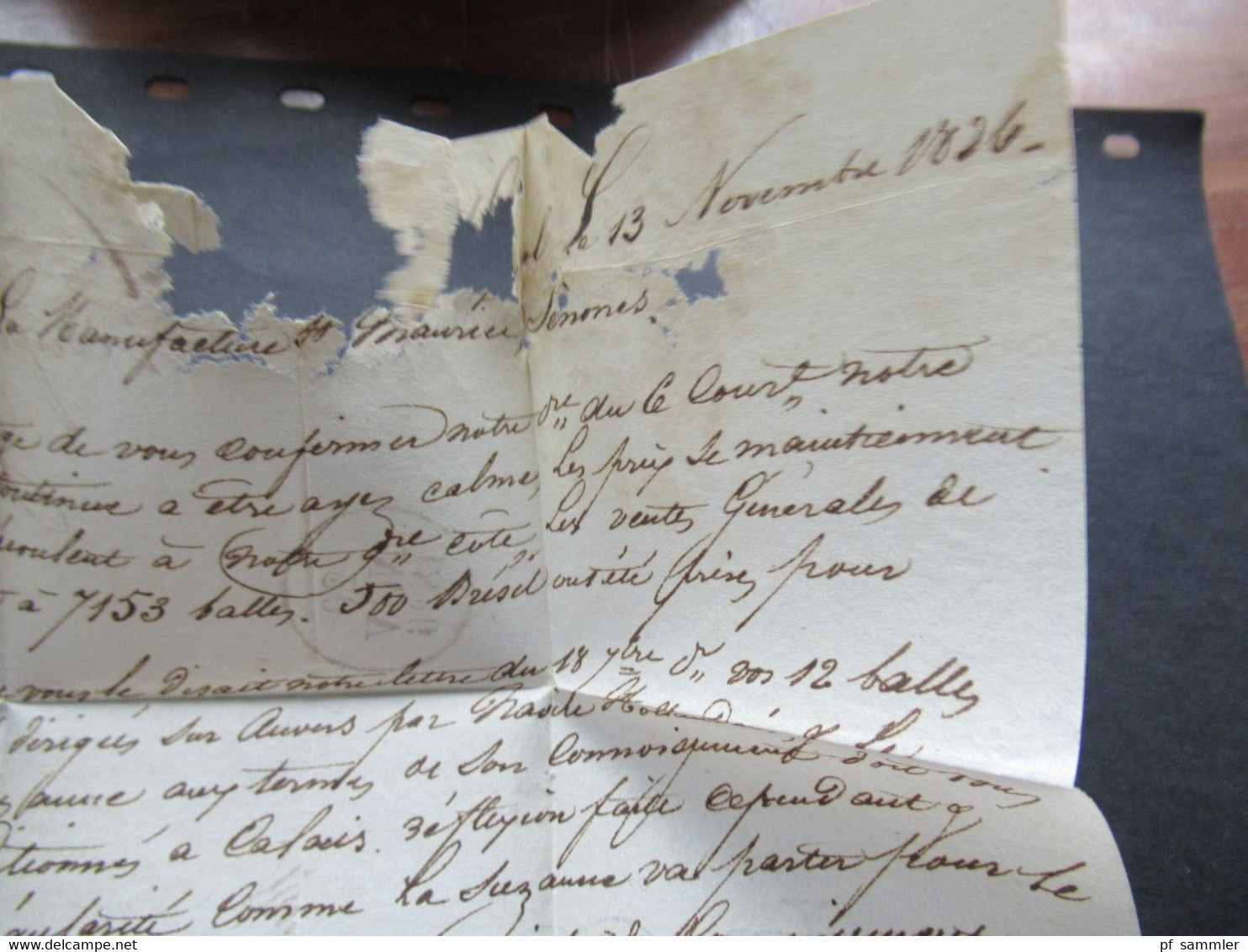 GB 13.11.1826 Forwarded letter via Calais Forwarder Par Isaak Vital Calais Faltbrief mit Inhalt Stempel K1 29 Nov 1826