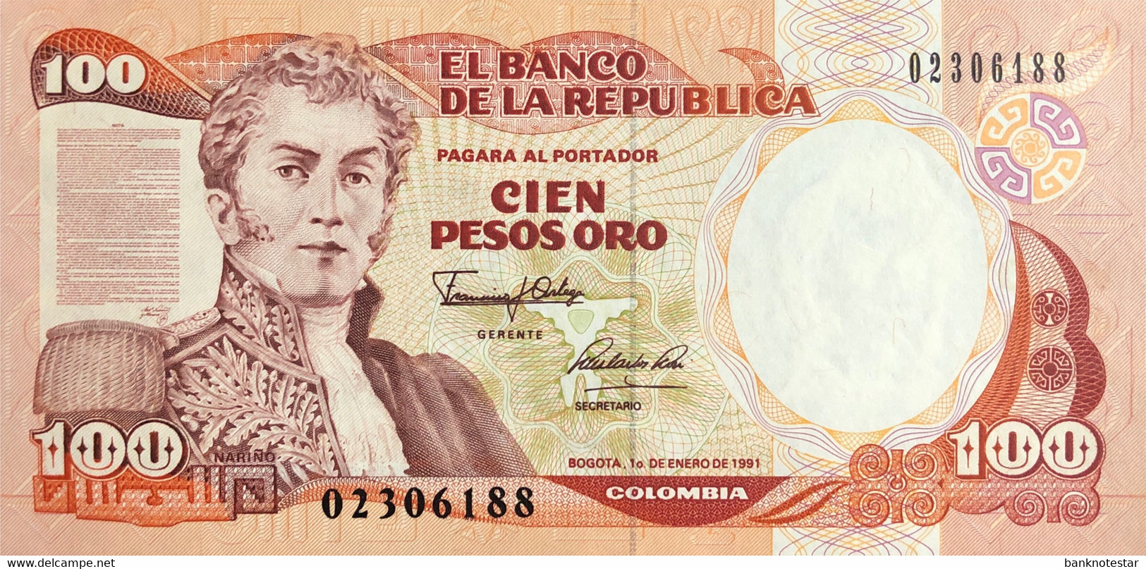 Colombia 100 Pesos Oro, P-426e (1.1.1991) - UNC - Colombia