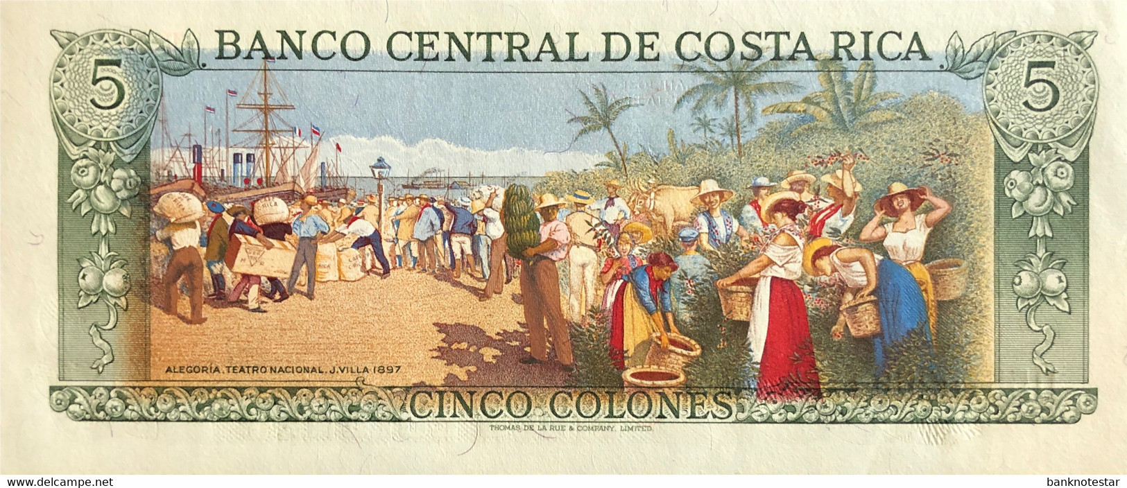 Costa Rica 5 Colones, P-236d (4.10.1989) - UNC - Slight Missprint - Costa Rica