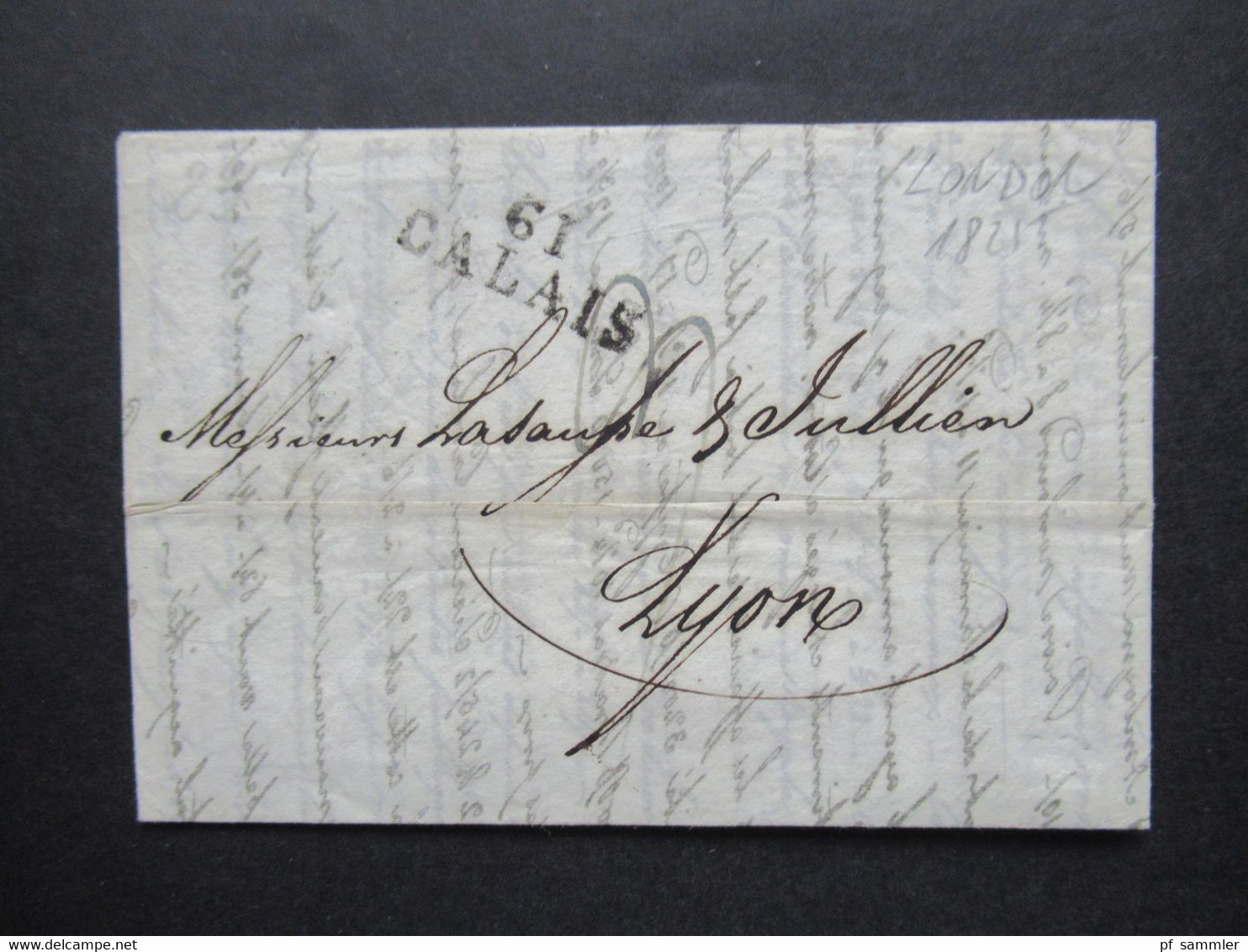 GB 15.4.1826 Forwarded Letter Aus London Via Calais Forwarder Par Entremisse Ph. Devot &Cie A Calais Faltbrief M. Inhalt - ...-1840 Prephilately