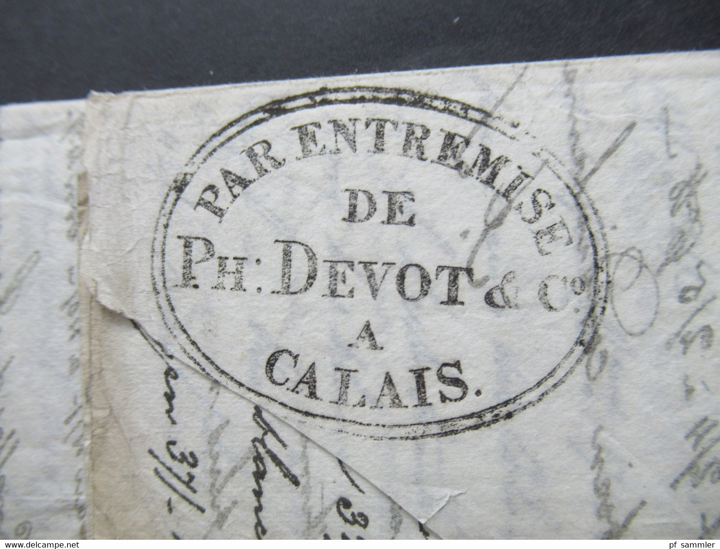 GB 15.4.1826 Forwarded Letter Aus London Via Calais Forwarder Par Entremisse Ph. Devot &Cie A Calais Faltbrief M. Inhalt - ...-1840 Voorlopers