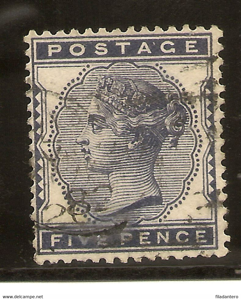 INGLATERRA  Yvert  71 (º)  5 Peniques Azul  1880/1881  NL997 - Unused Stamps