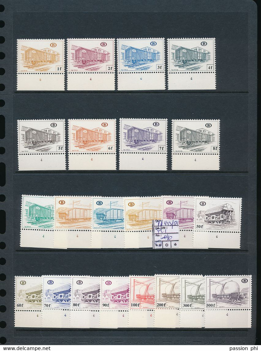 BELGIUM  COB TR433/54 COMPLETE SET WITH PLATE NUMBER 4 MNH POSTFRIS SANS CHARNIERE - Other & Unclassified