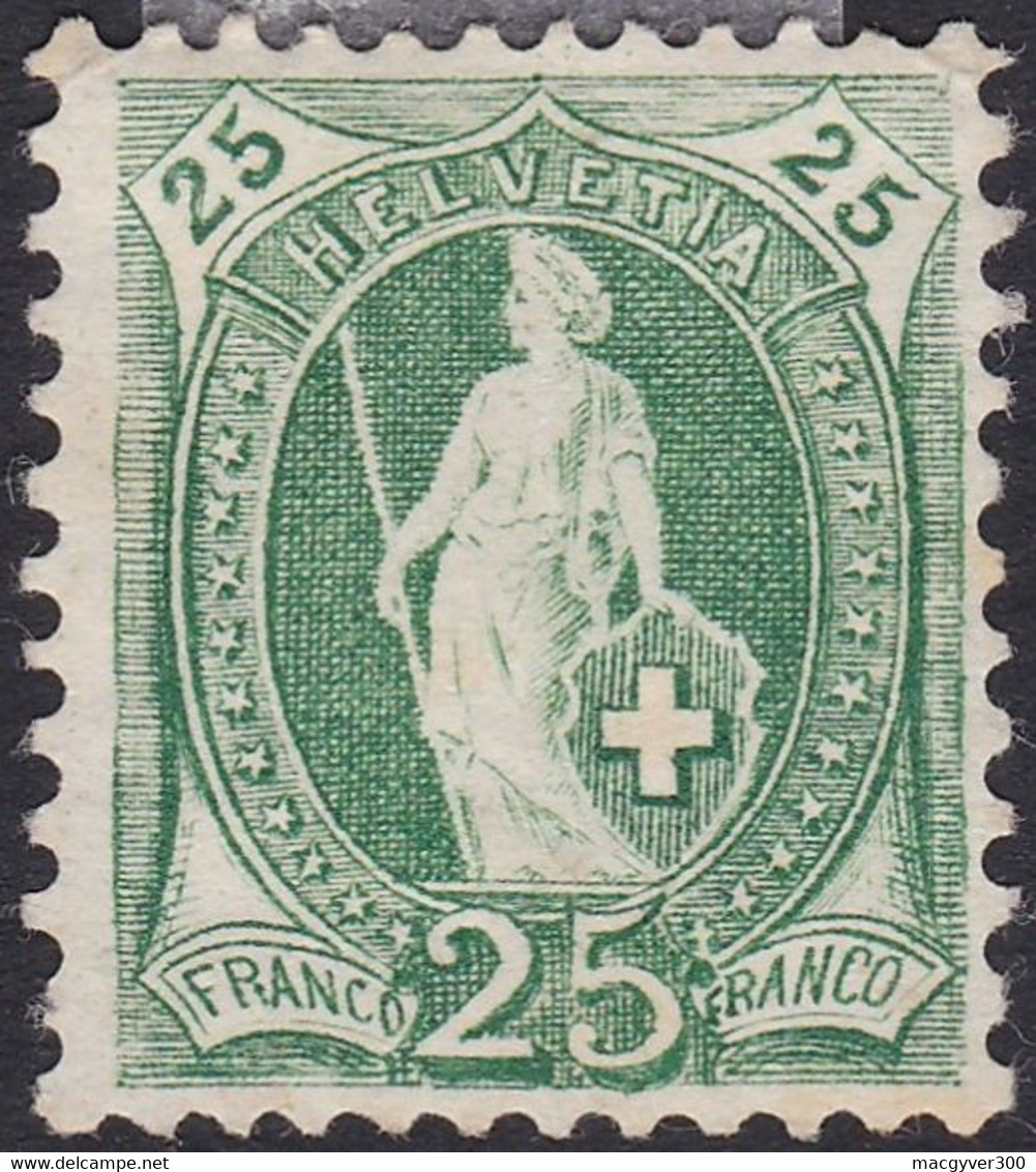 SUISSE, 1882-1904, Helvetia Debout Marque De Contrôle A, 25c (Yvert 72a) - Neufs
