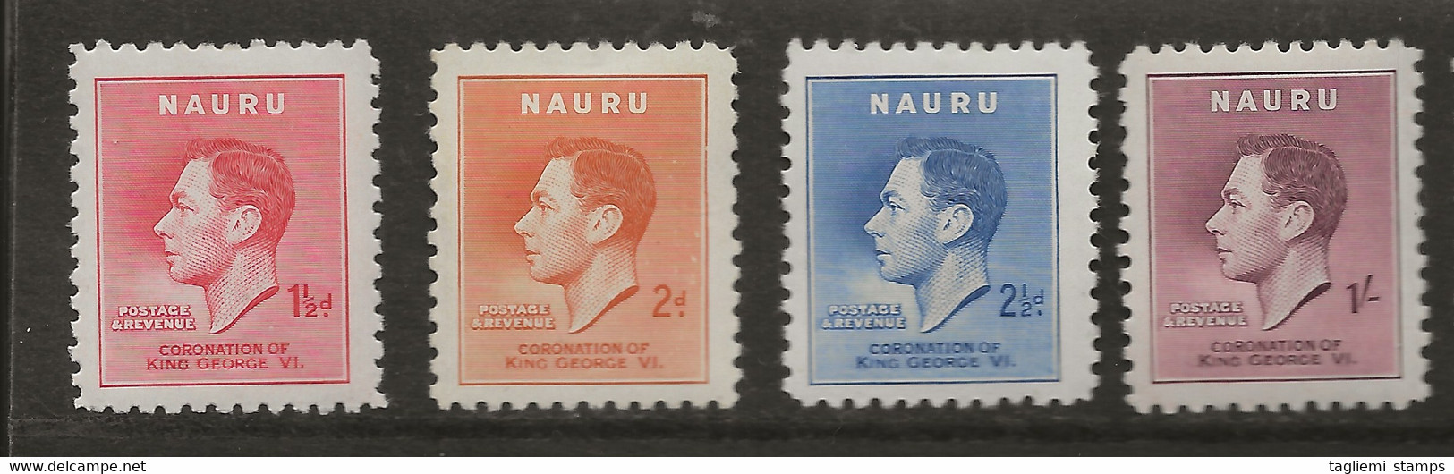 Nauru, 1937, SG 44 - 47, Complete Set, Mint Hinged - Nauru