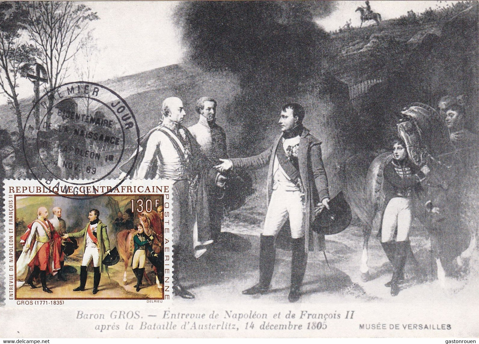 Carte Maximum Napoléon Bonaparte 1969 Centrafricaine République Gros Austerlitz Peinture Painting - Centraal-Afrikaanse Republiek