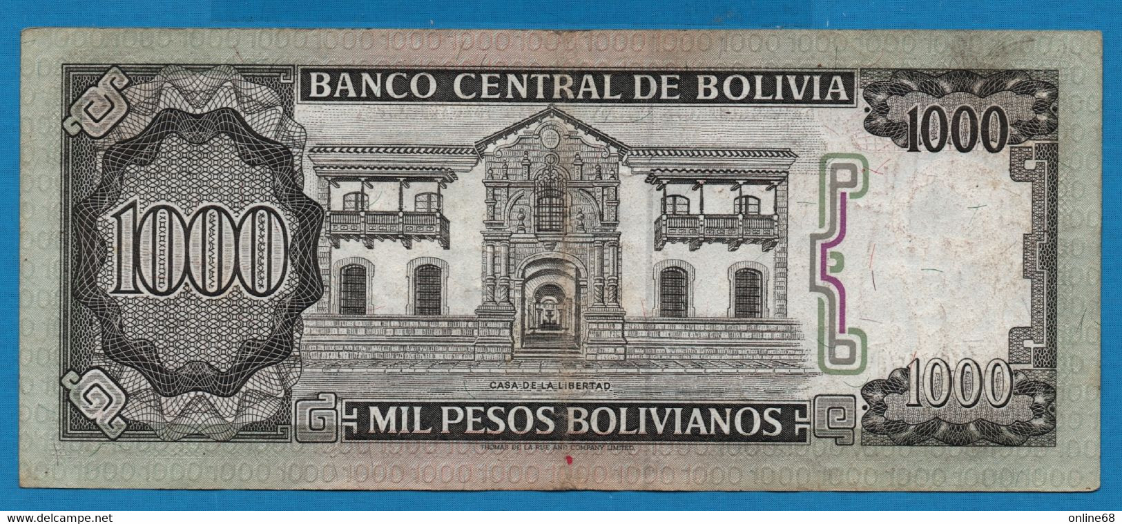 BOLIVIA 1.000 Pesos Bolivianos D.25.06.1982 # L01065587 P# 167 - Bolivie