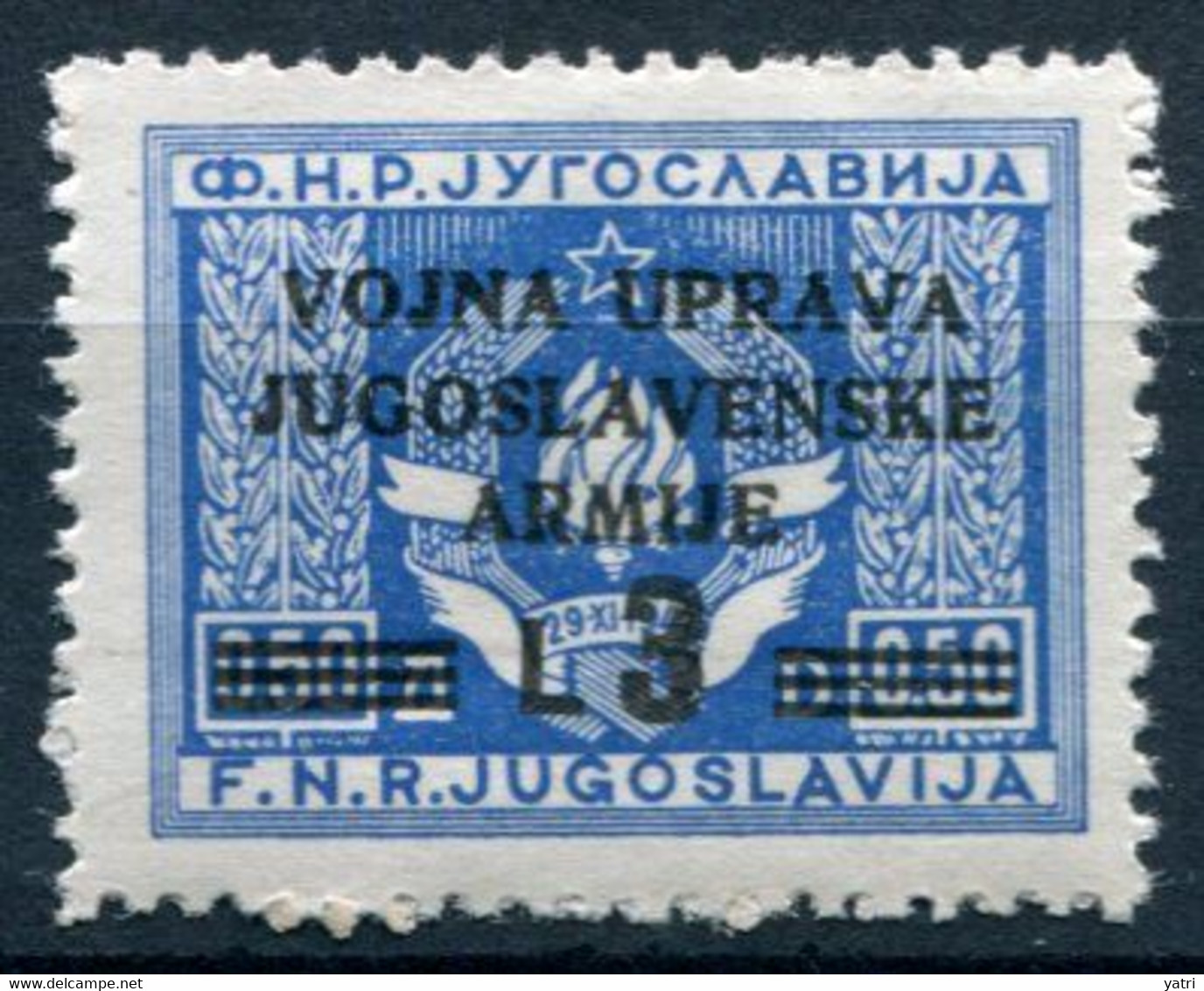Litorale Sloveno - 3 Lire Sass. 70 ** - Occ. Yougoslave: Littoral Slovène